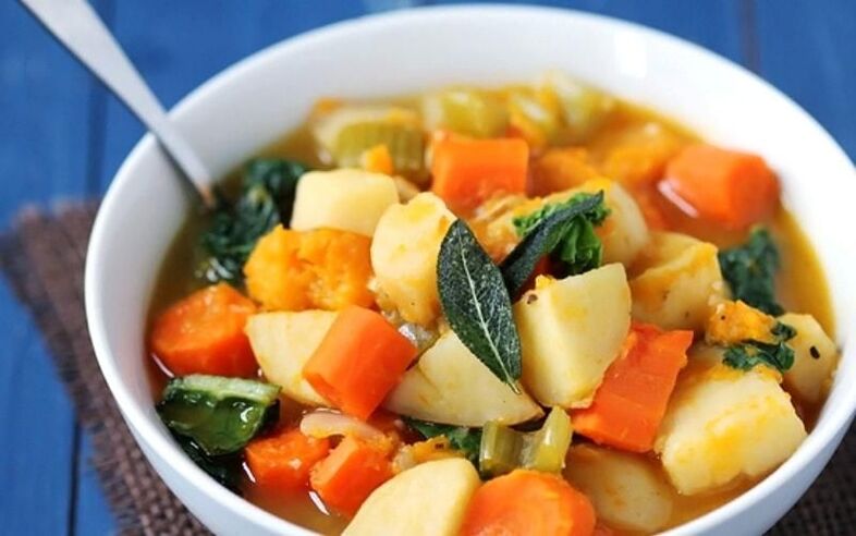 Ragoût de légumes avec pancréatite